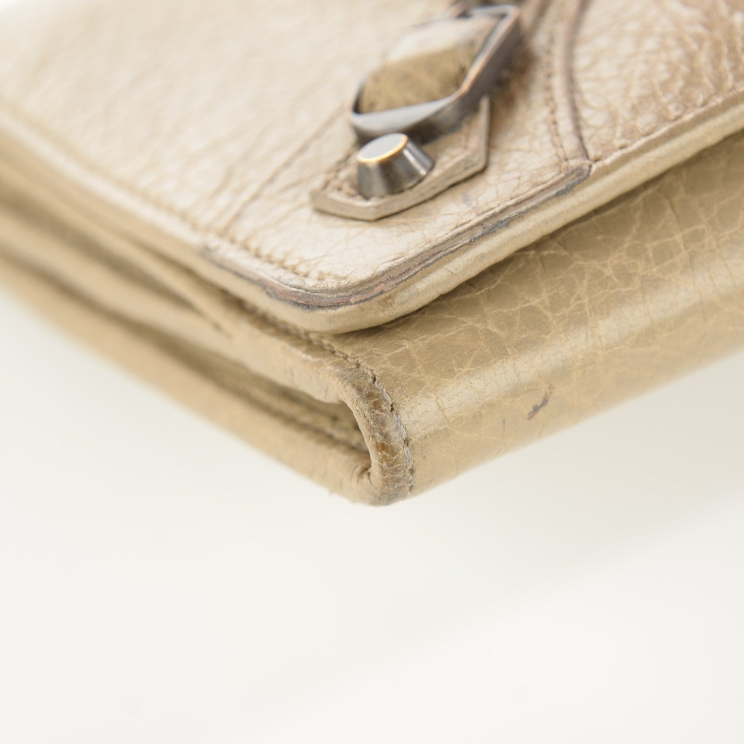Balenciaga Agneau Classic Hardware Money Wallet Beige Latte 8 of 10