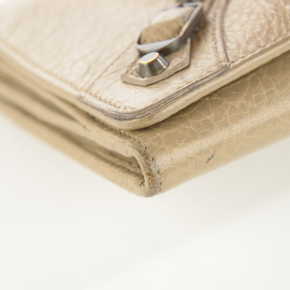 Balenciaga Agneau Classic Hardware Money Wallet Beige Latte 8 of 10