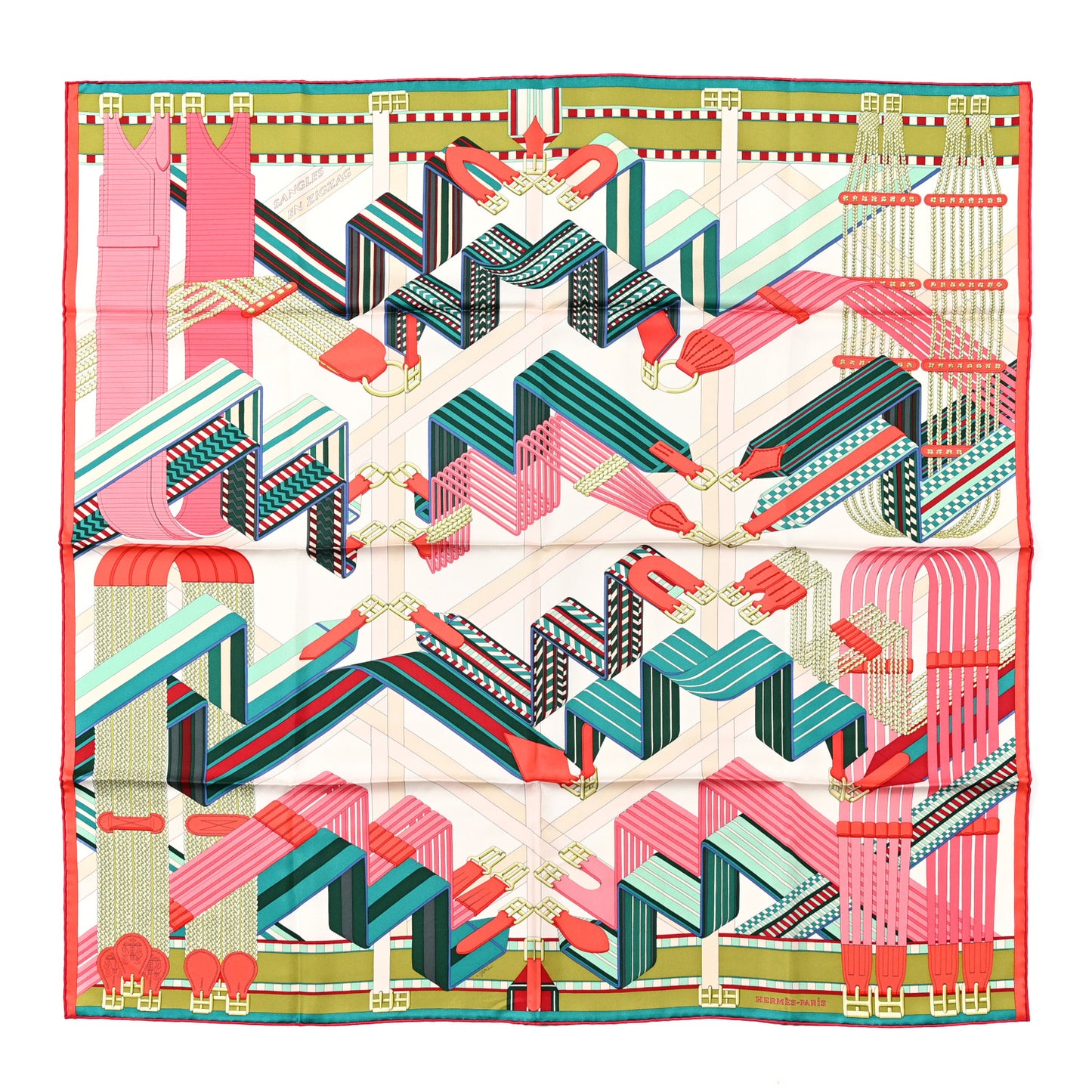 Silk Sangles En Zigzag Scarf 90