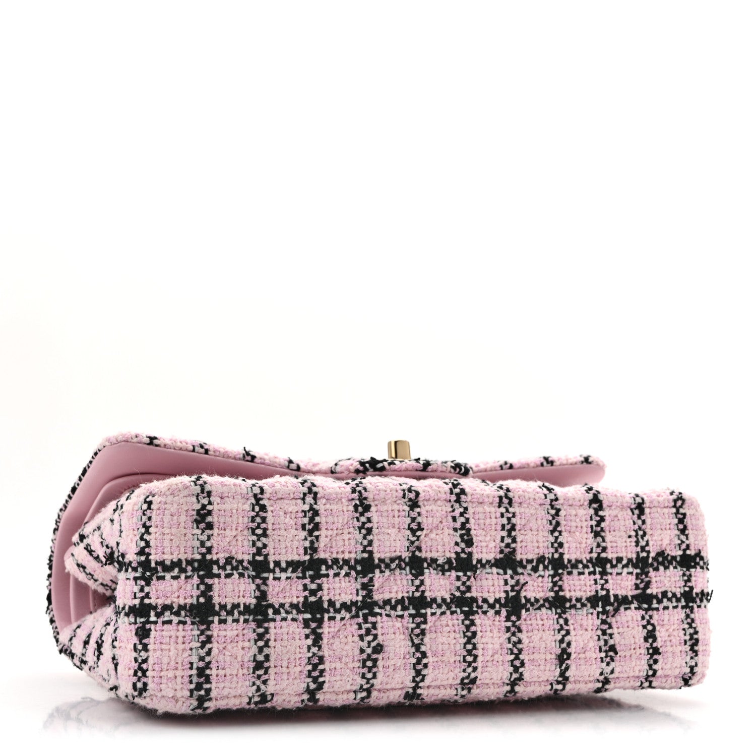 Chanel Tweed Quilted Small Double Flap Pink Black 4 of 12