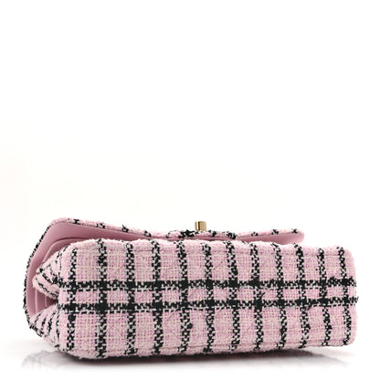 Chanel Tweed Quilted Small Double Flap Pink Black 4 of 12