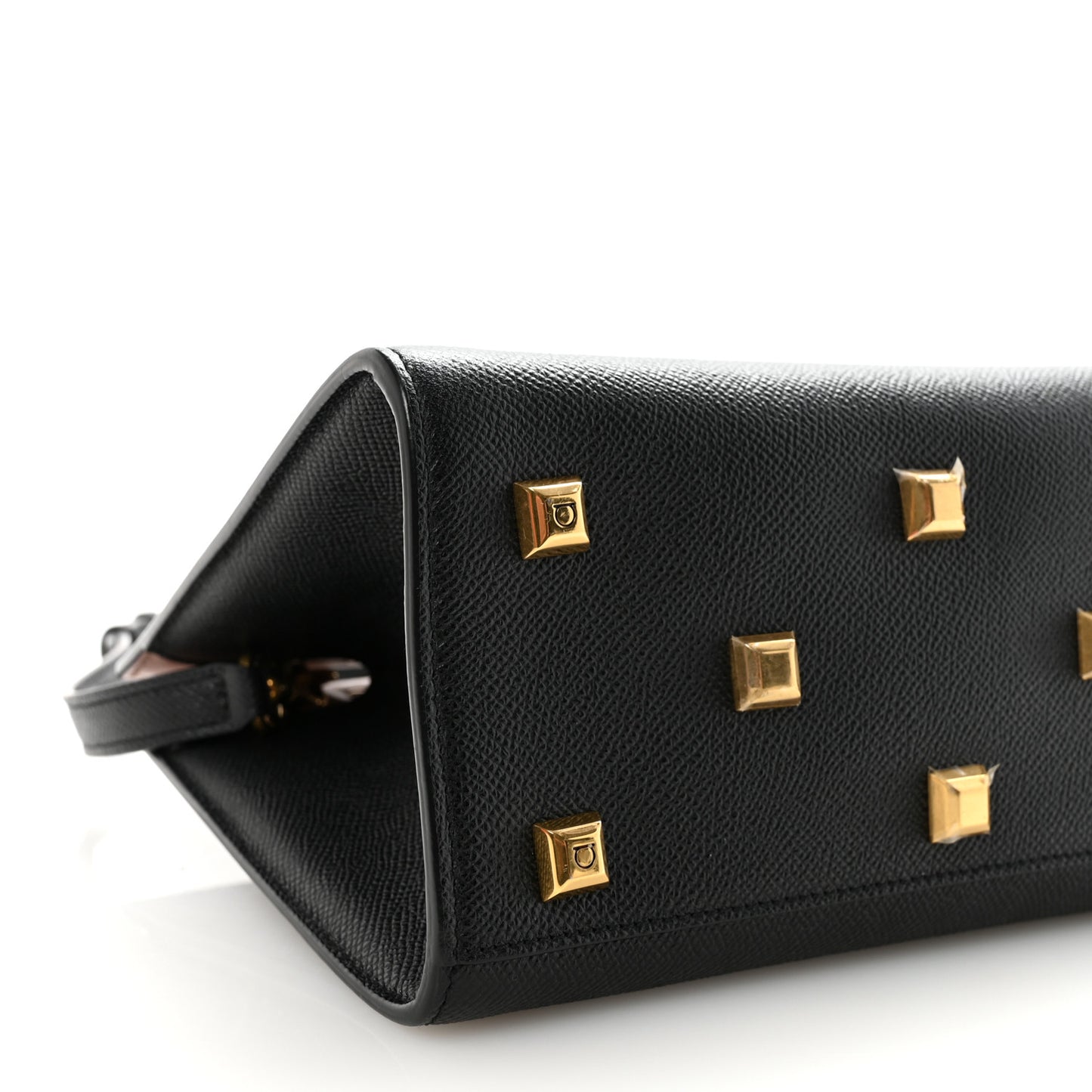 Calfskin Small The Studio Box Bag Black