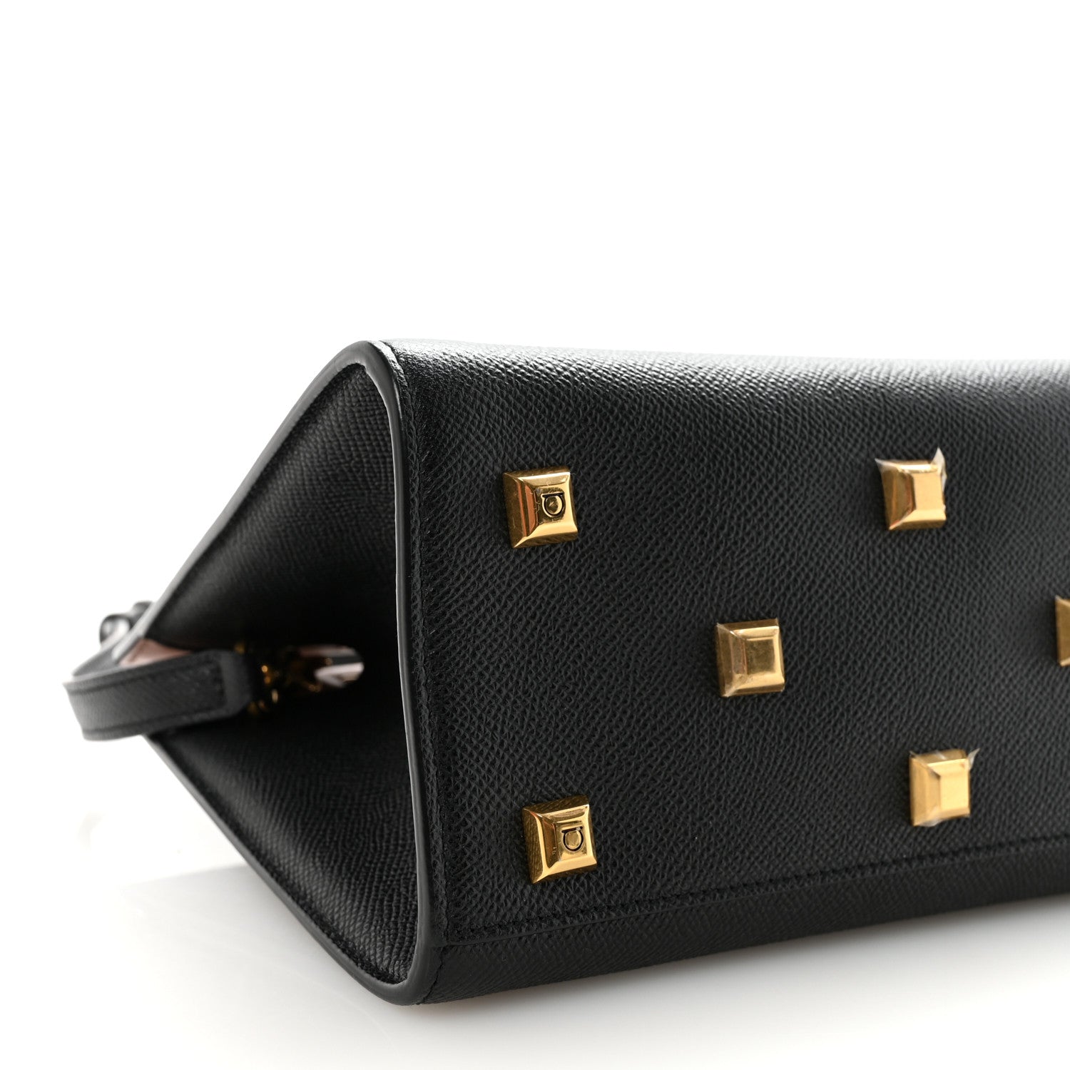 Salvatore Ferragamo Calfskin Small The Studio Box Bag Black 8 of 9