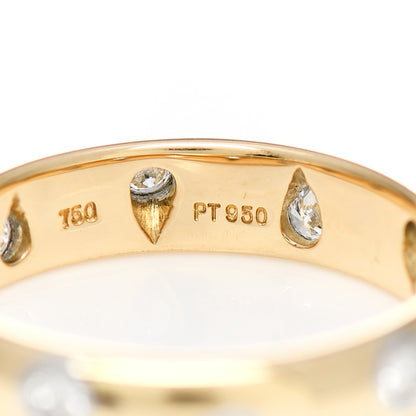 Tiffany 18K Yellow Gold Platinum Diamond 4mm Etoile Band Ring 50 5.25 5 of 5