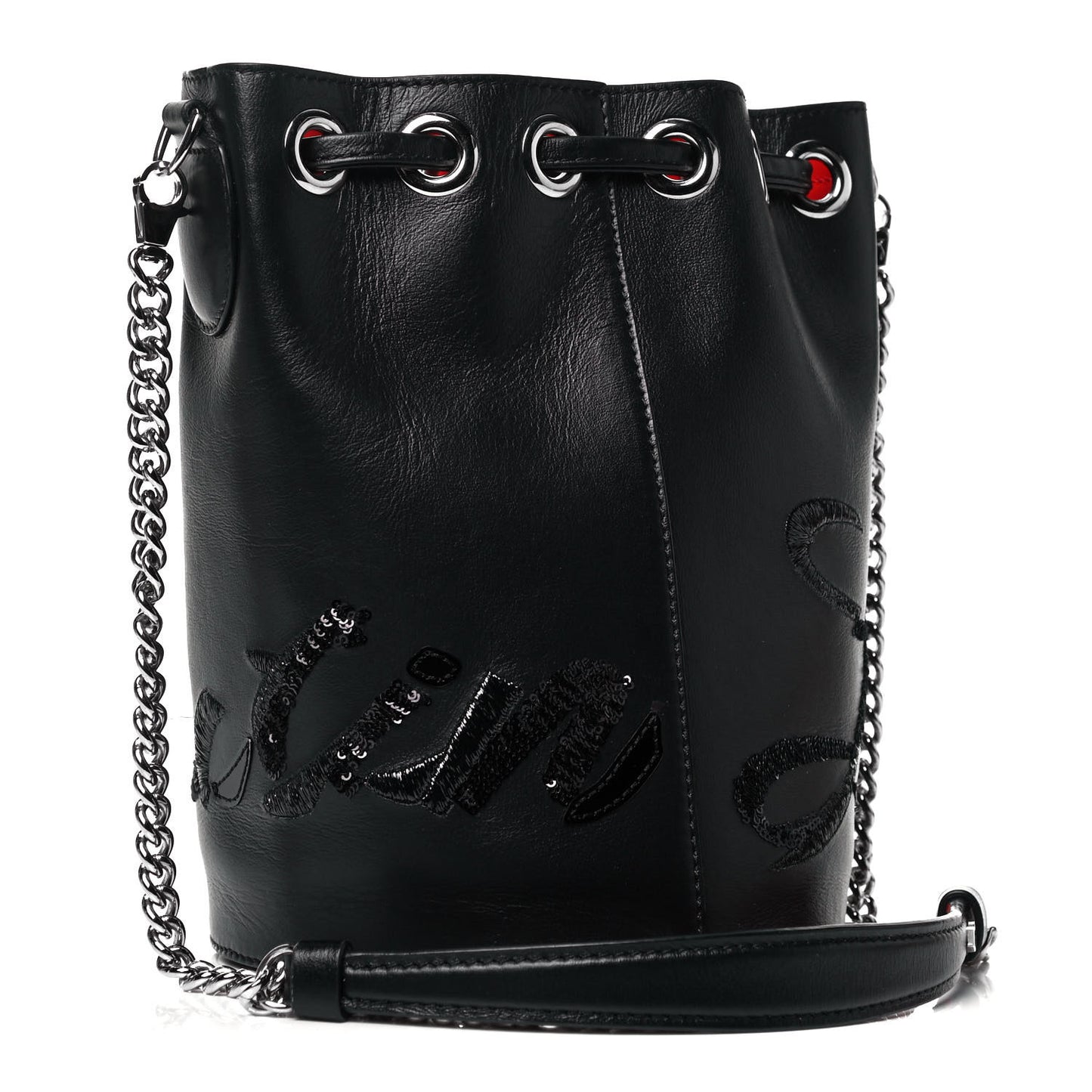 Calfskin Marie Jane Bucket Black