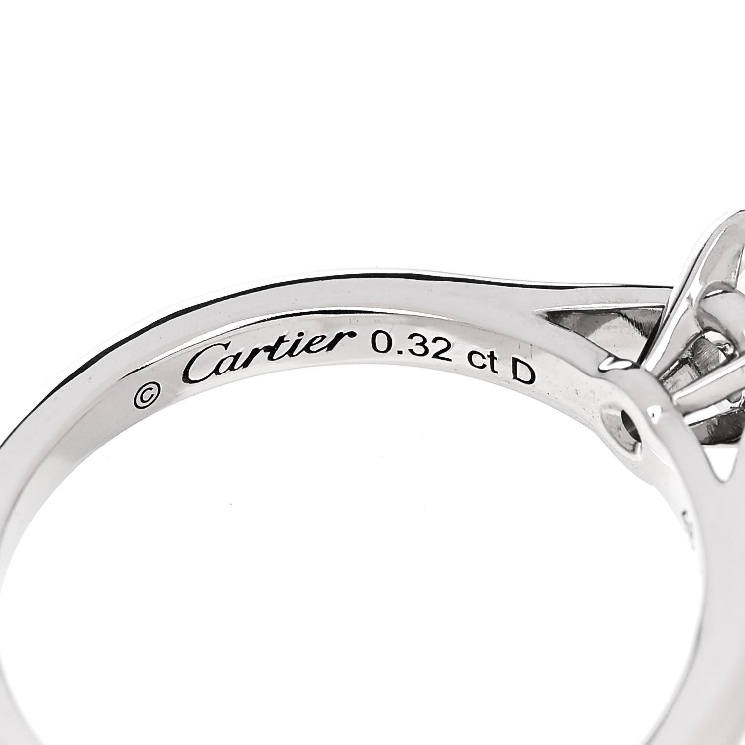 Cartier Platinum Diamond .32ct Solitaire Engagement Ring 48 4.5 5 of 7