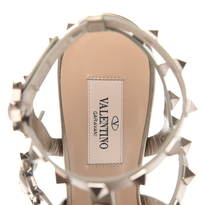 Valentino Garavani Metallic Calfskin Rockstud 90mm City Sandals 37.5 Skin 6 of 8