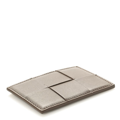 Bottega Veneta Nappa Intreccio Cassette Credit Card Holder Taupe Grey 4 of 8