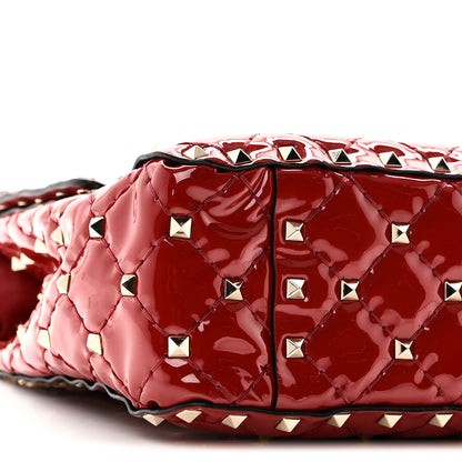 Valentino Garavani Patent Medium Rockstud Spike Shoulder Bag Rosso Valentino 8 of 9