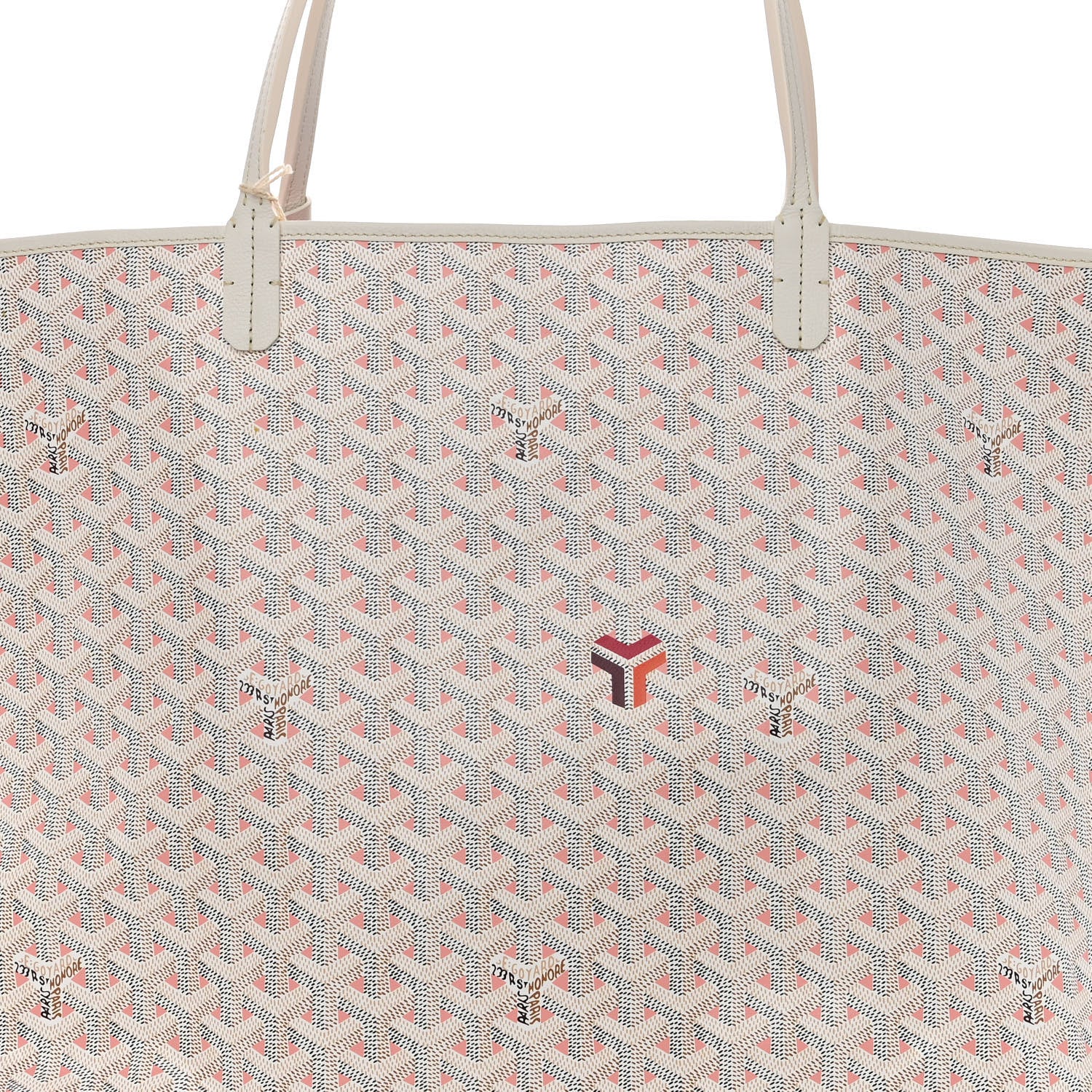 Goyard Goyardine Saint Louis Claire Voie GM White Pink 7 of 9