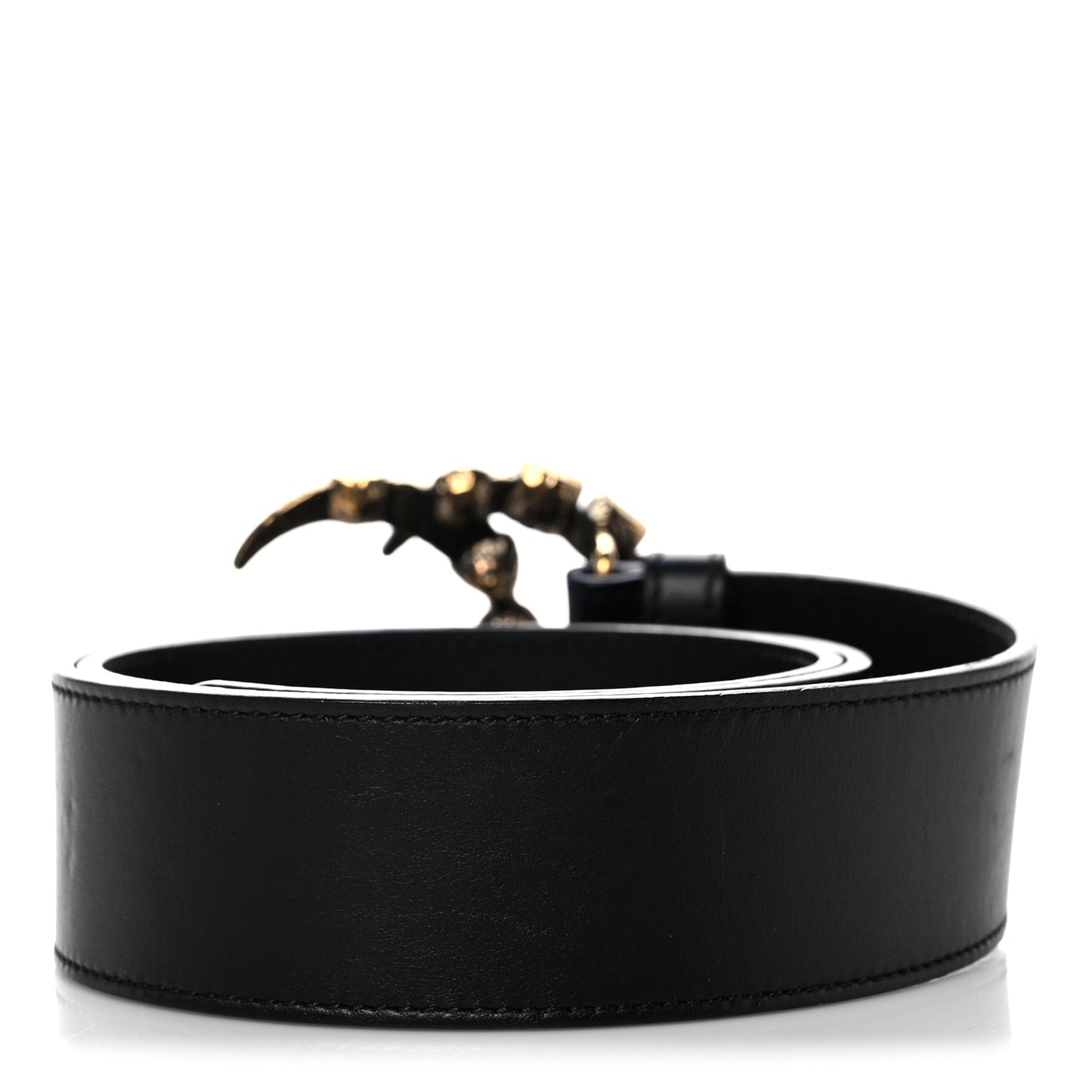 Calfskin Crystal Double G 40mm Belt 80 32 Black Multicolor