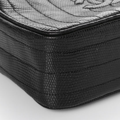 Chanel Lizard Quilted Small Tassel Camera Case Black 8 of 11