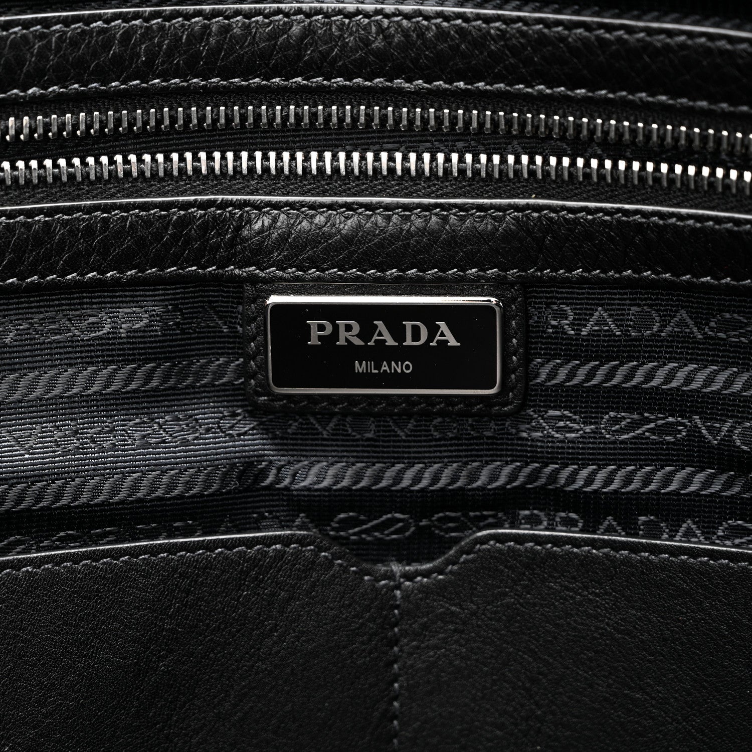 Prada Vitello City Briefcase Black 6 of 9