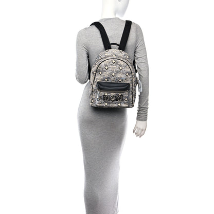 MCM Vintage Jacquard Monogram Backpack Grey 2 of 12