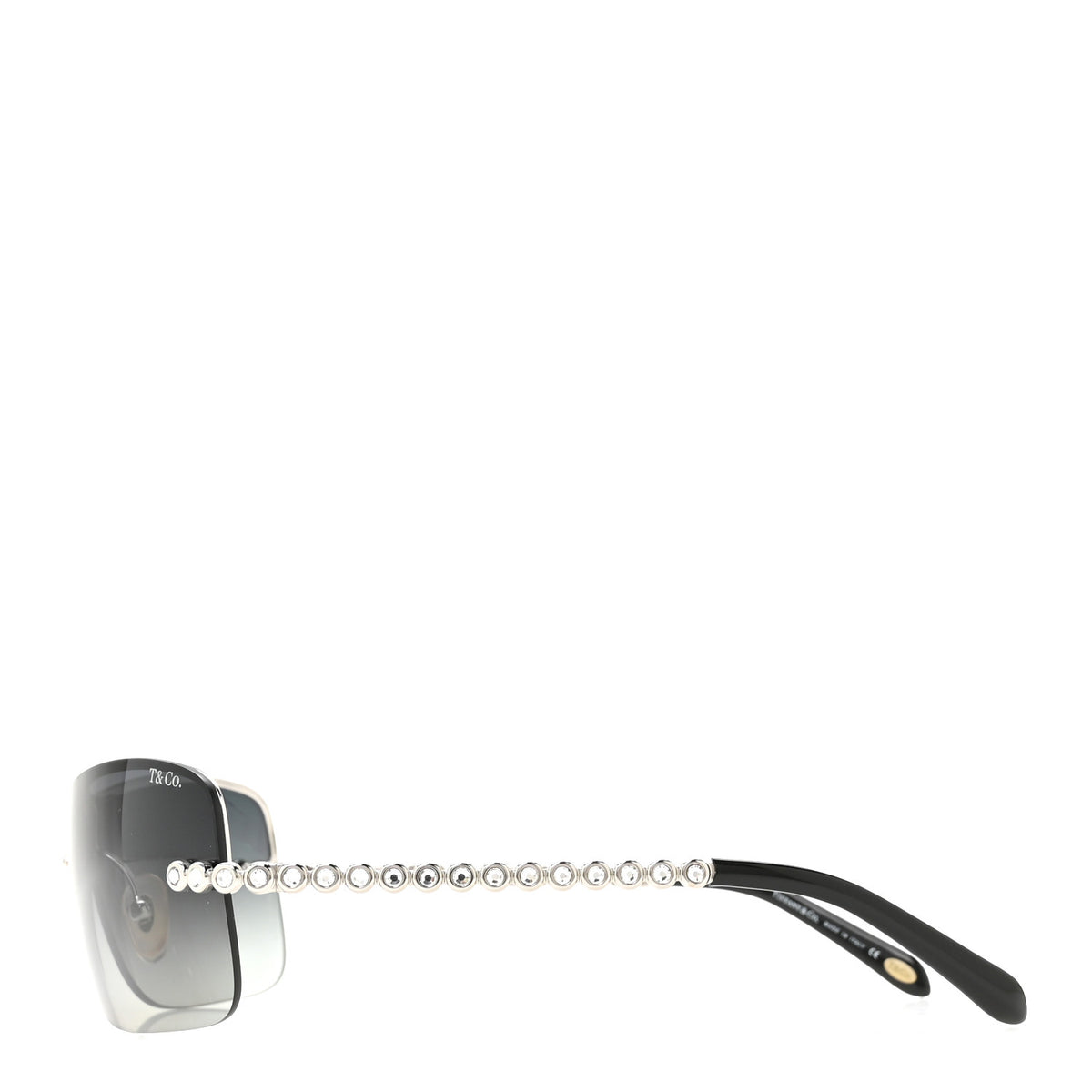 Metal Crystal Shield TF3002-B Sunglasses Black