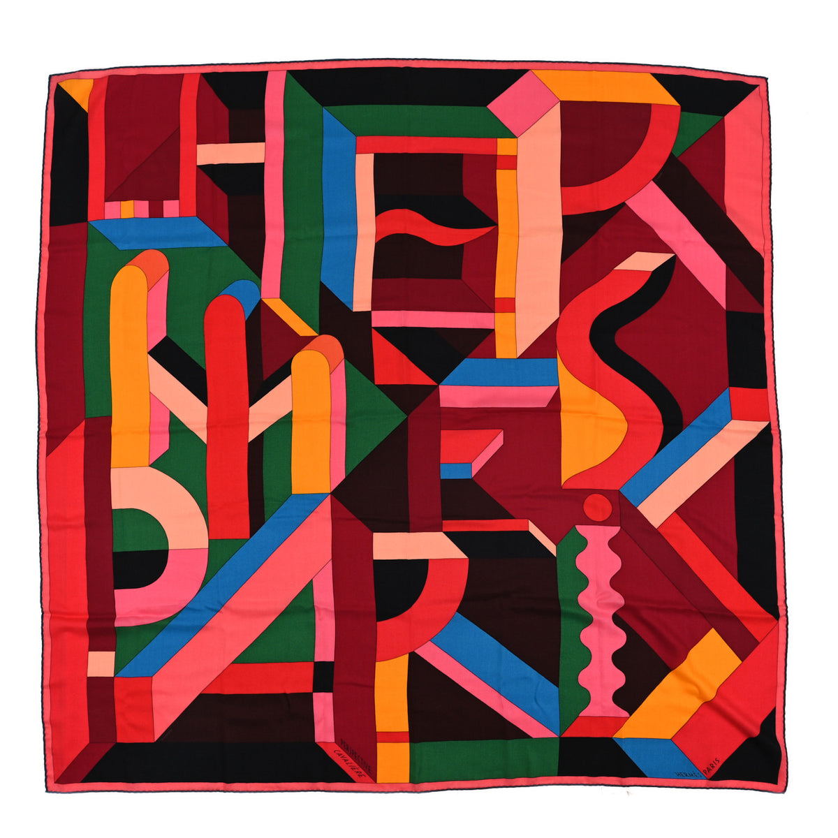 Silk Perspective Cavaliere 140 Shawl Rose Vif Cobalt Vert