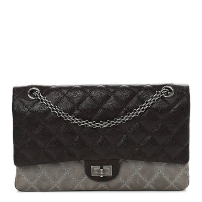 Chanel Caviar Iridescent Calfskin 2.55 Reissue 226 Flap Brown Grey 1 of 9