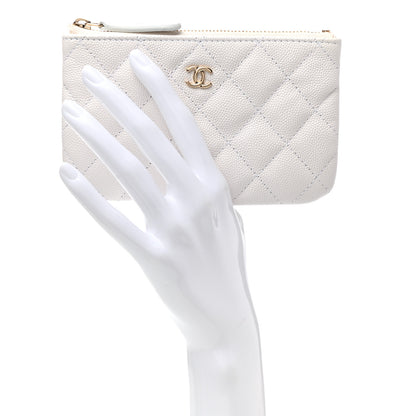 Chanel Caviar Quilted Small Cosmetic Case White 2 of 8