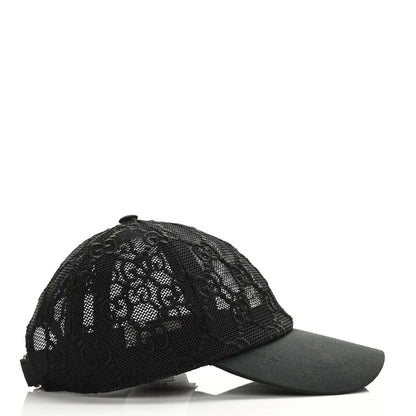 Gucci Mesh GG Monogram Shivali Baseball Hat S Black 4 of 8