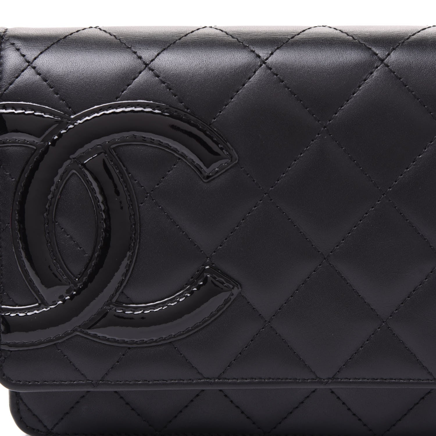 Chanel Calfskin Quilted Cambon Wallet On Chain WOC Black 8 of 8