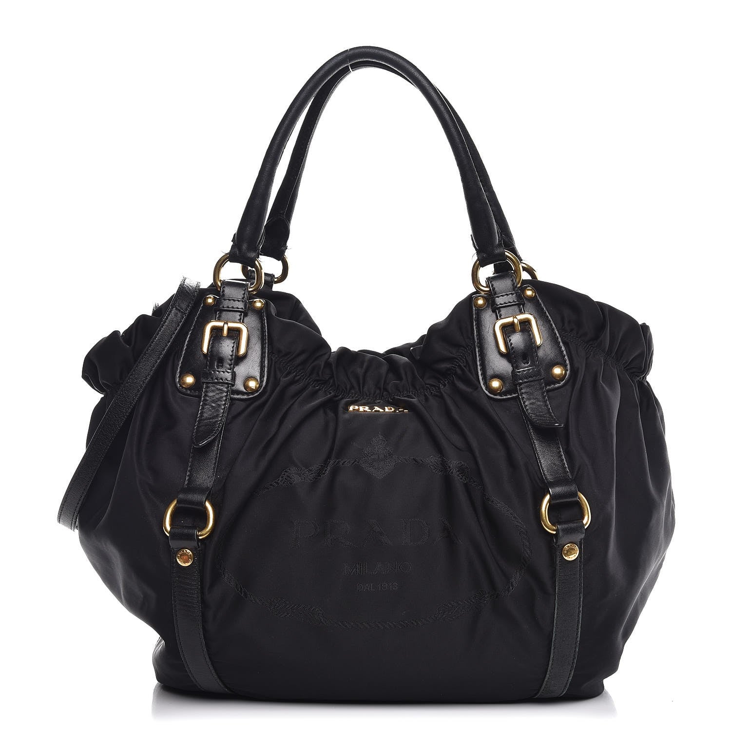 Prada Tessuto Nylon Jacquard Logo Tote Nero Black 1 of 19