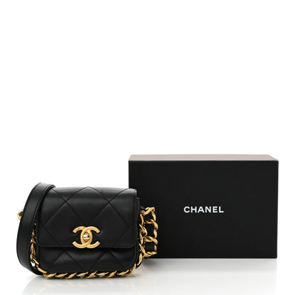 Chanel Calfskin Quilted Mini Framing Chain Bag Black 11 of 11