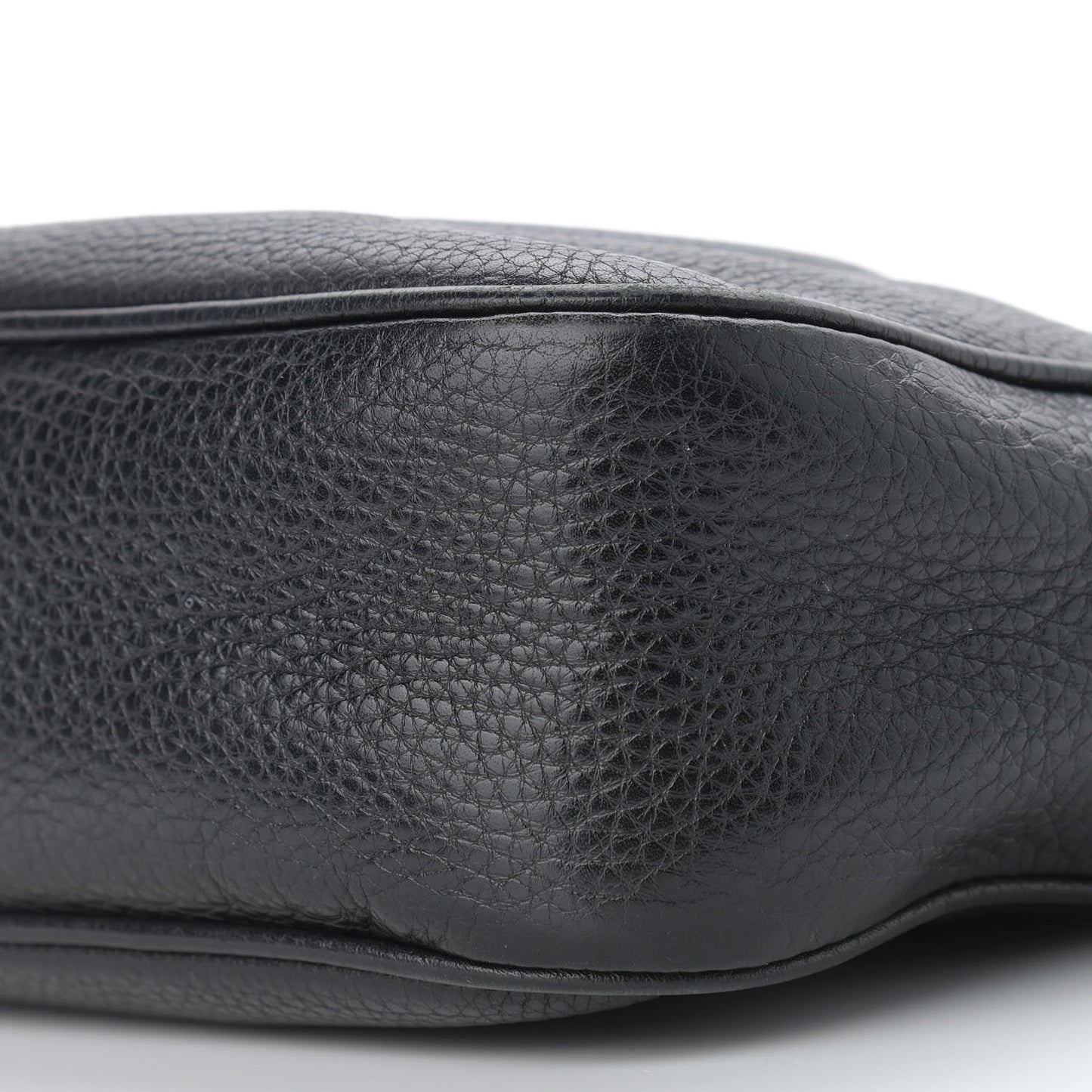 Pebbled Calfskin Small Soho Disco Bag Black