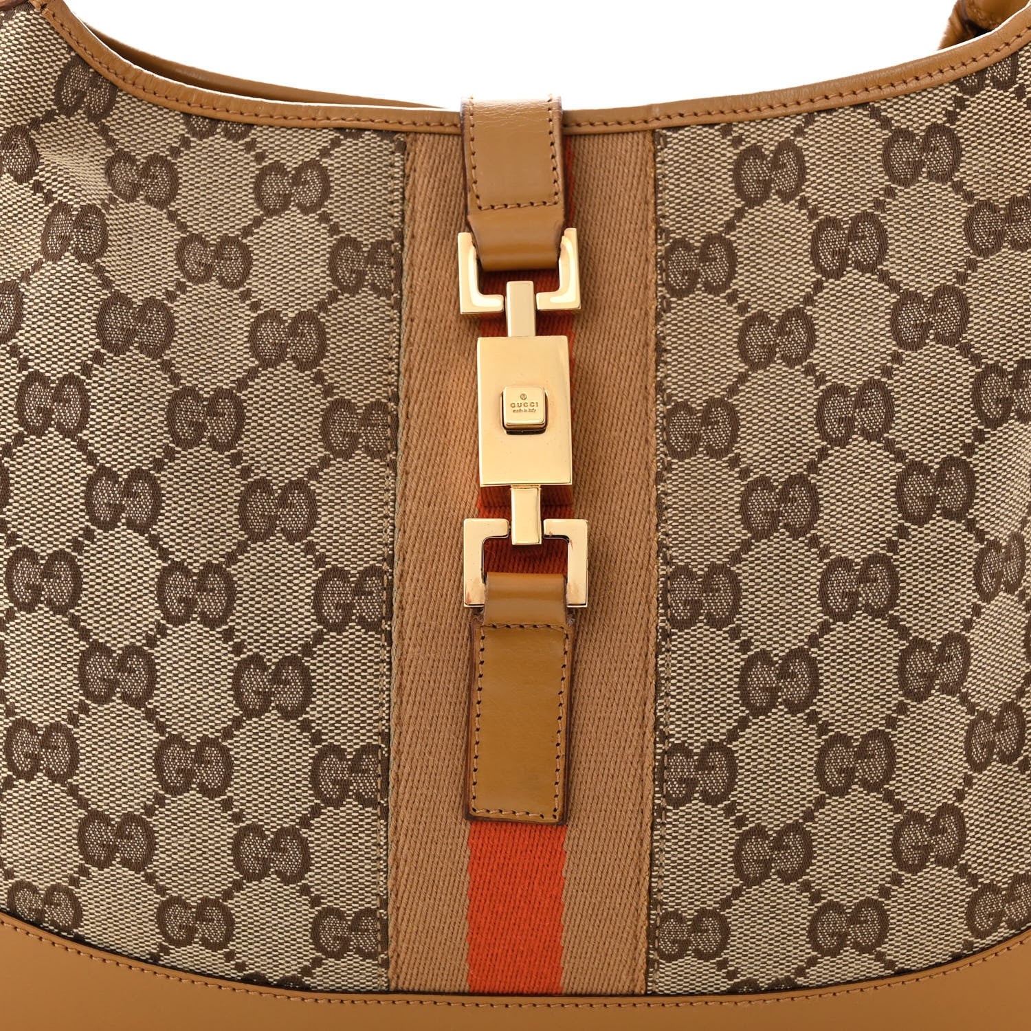 Gucci Monogram Web Jackie O Hobo Tan 8 of 10