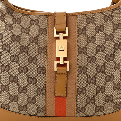 Gucci Monogram Web Jackie O Hobo Tan 8 of 10