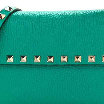 Valentino Garavani Grainy Calfskin Rockstud Crossbody Pouch Ultra Marine Green 7 of 10