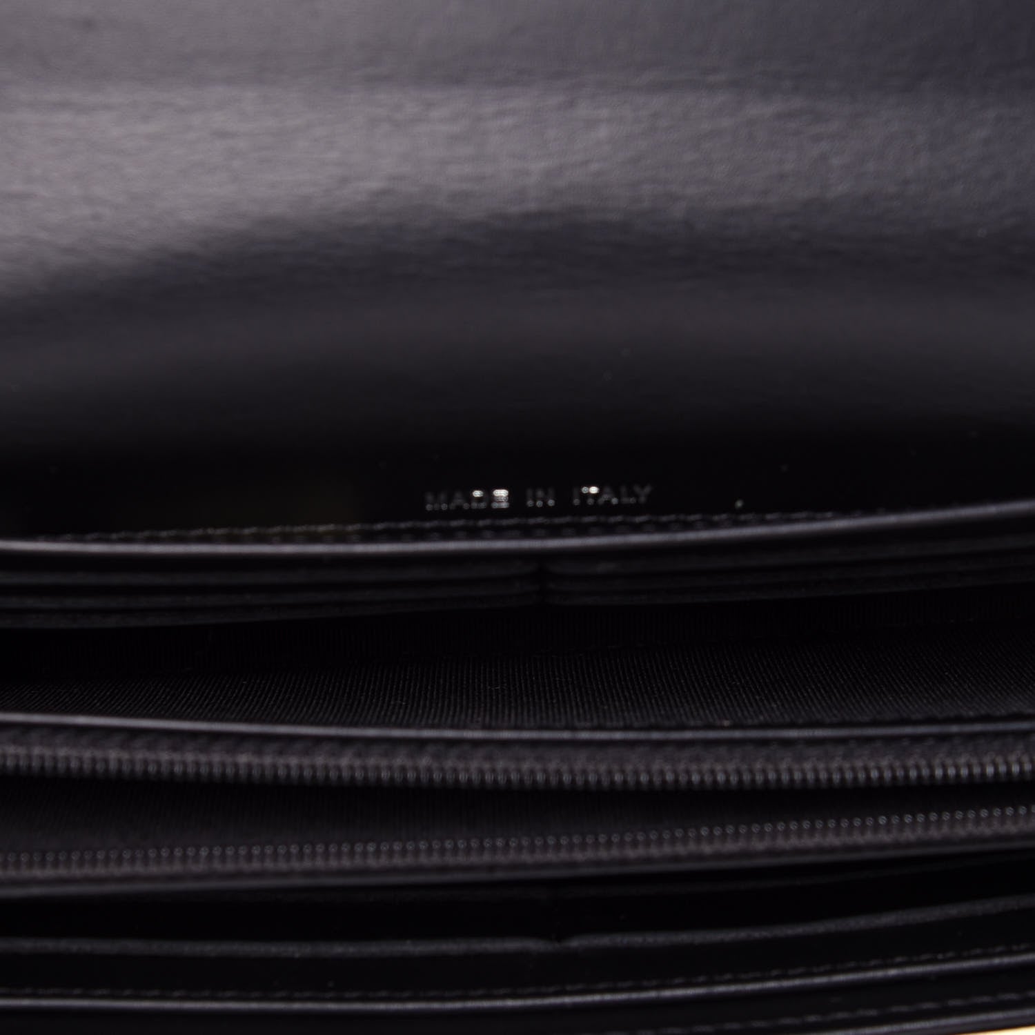Chanel Patent Calfskin Striped Long Flap Wallet Black 5 of 12
