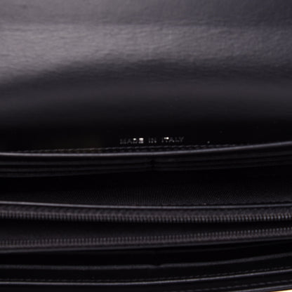 Chanel Patent Calfskin Striped Long Flap Wallet Black 5 of 12