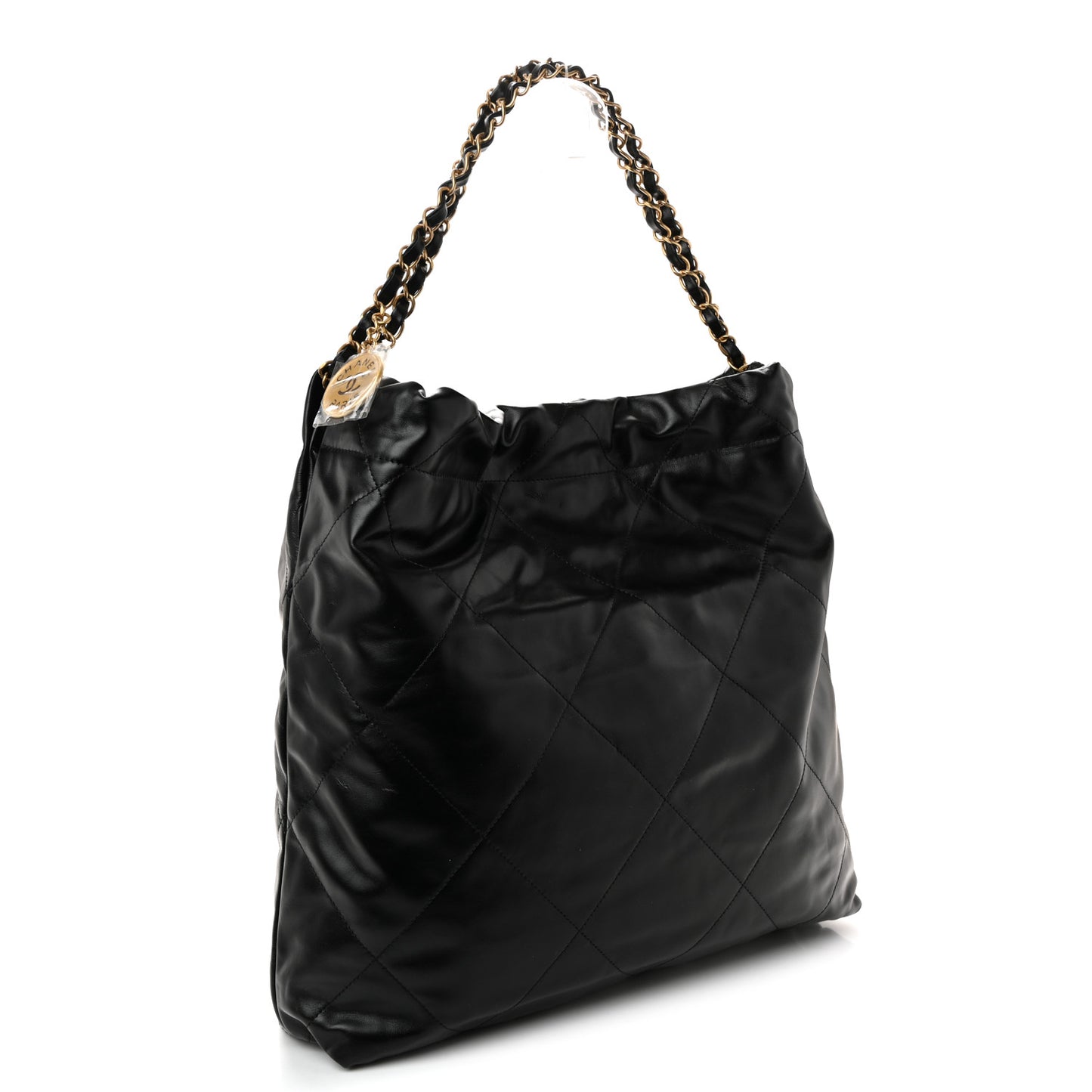 Shiny Calfskin Quilted Chanel 22 Black