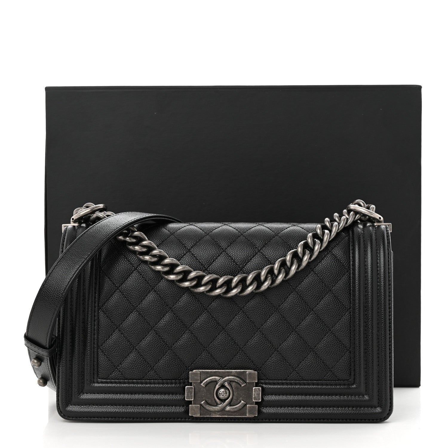 Chanel Caviar Quilted Medium Boy Flap Black 11 of 11