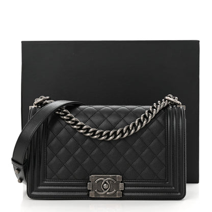 Chanel Caviar Quilted Medium Boy Flap Black 11 of 11