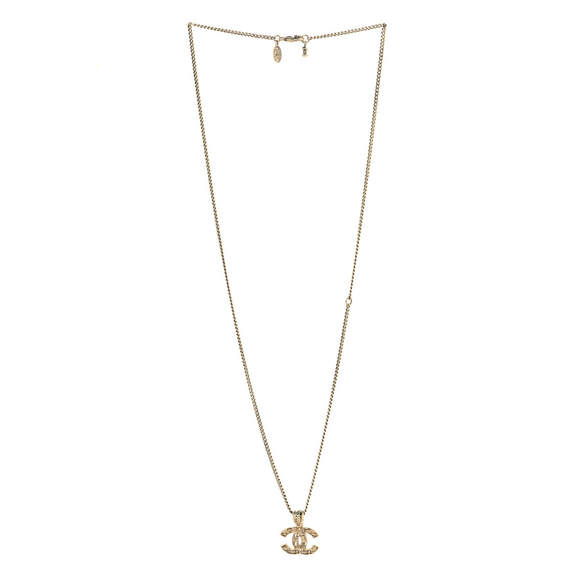 Chanel Tweed Effect CC Necklace Gold 3 of 5