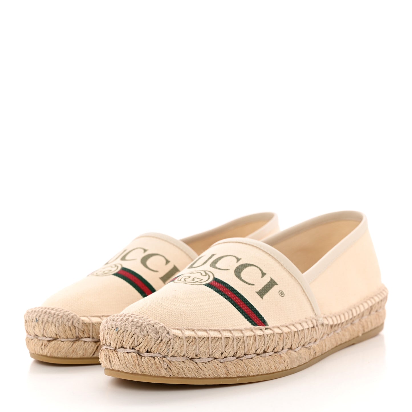 Canvas Logo Espadrilles 37.5 Greggio White