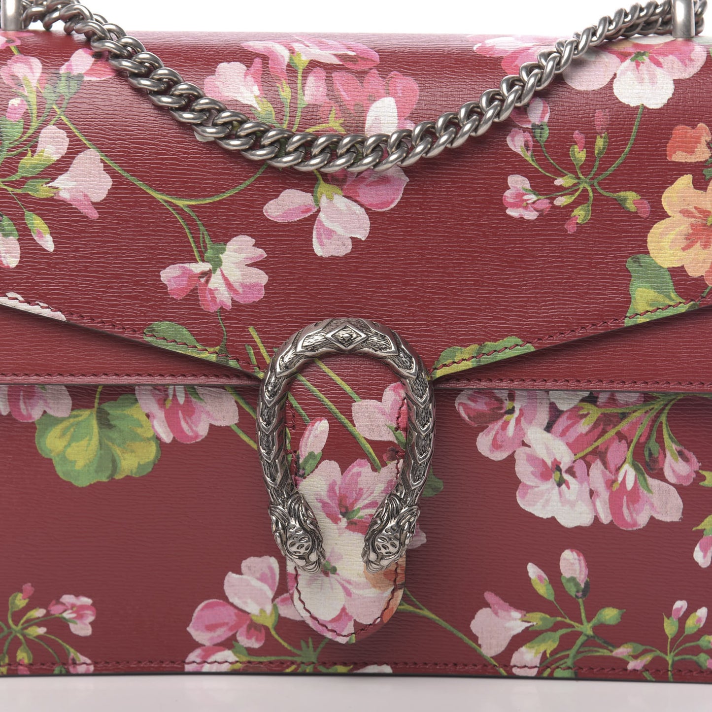 Calfskin Blooms Print Medium Dionysus Shoulder Bag Romantic Cherry Multicolor