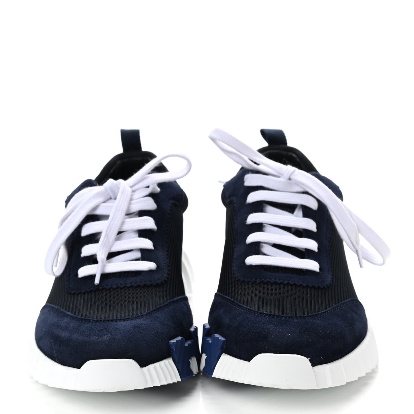 Technical Canvas Suede Goatskin Bouncing Sneakers 39.5 Marine