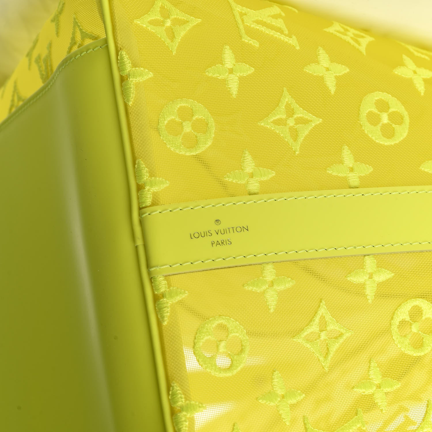 Louis Vuitton Monogram Fluo See Through Keepall Bandouliere 50 Yellow 7 of 10