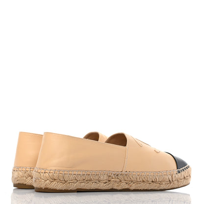Chanel Lambskin CC Espadrilles 36 Beige Black 4 of 9