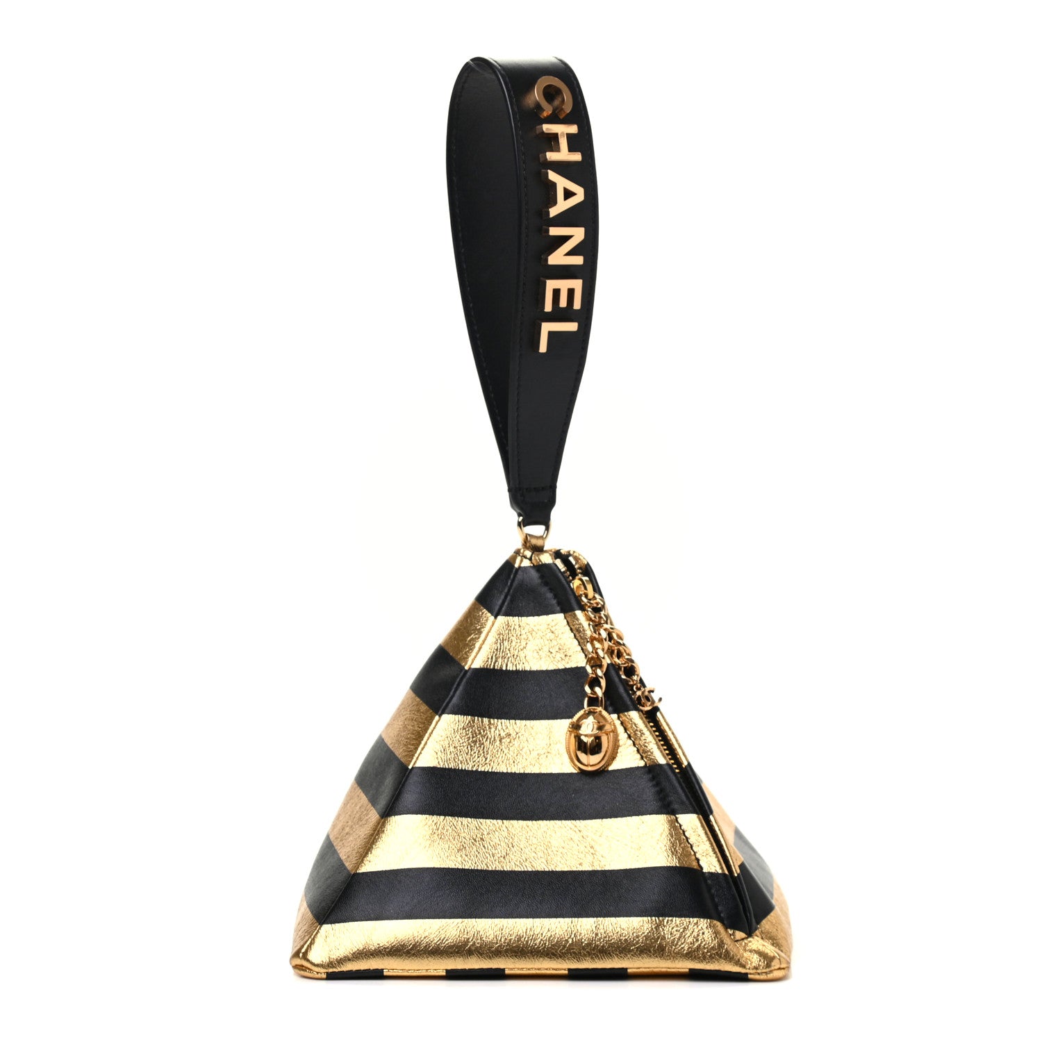 Chanel Metallic Lambskin CC Kheops Pyramid Bag Gold Black 1 of 8