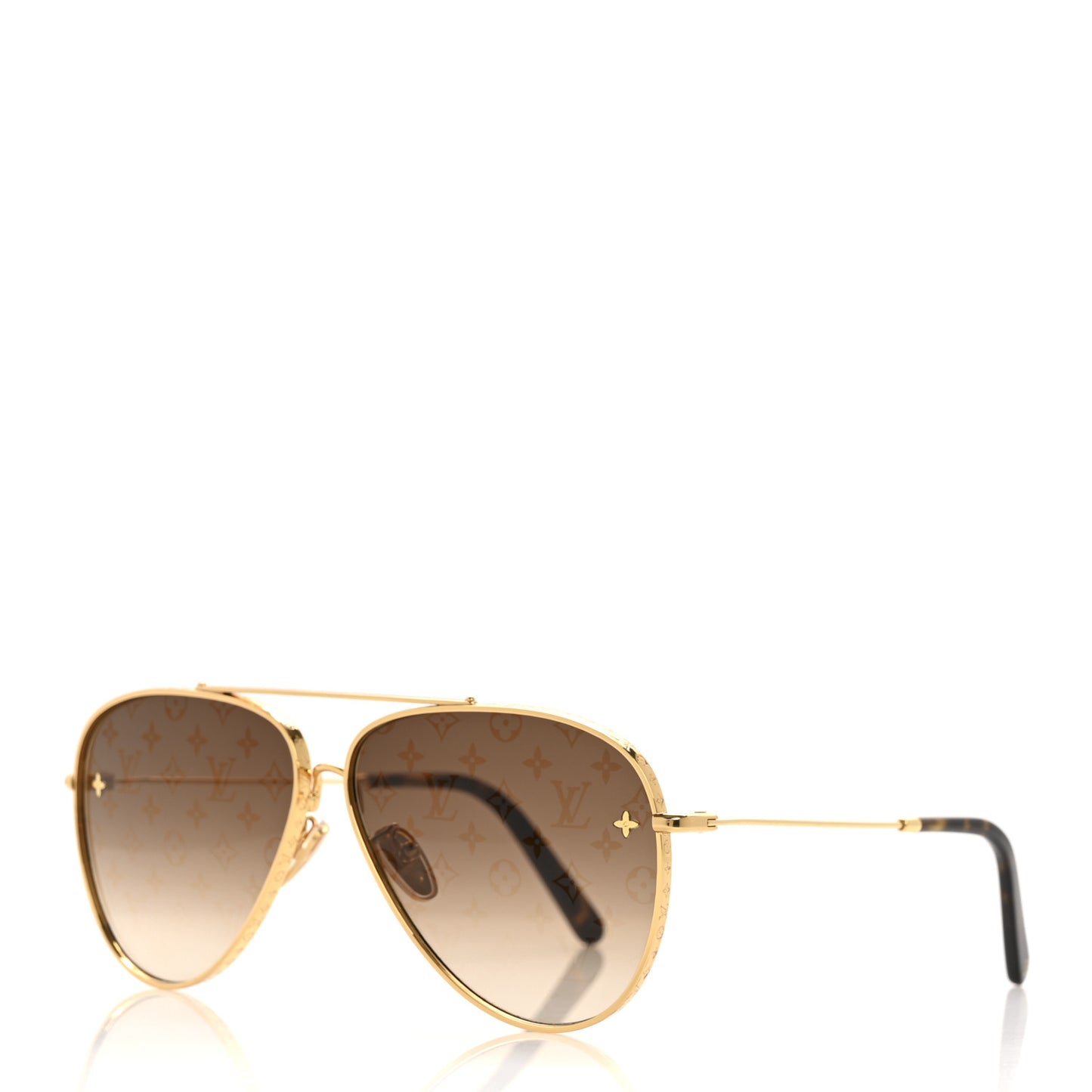 Metal The LV Pilot Sunglasses Z1620U Gradient Brown Monogram