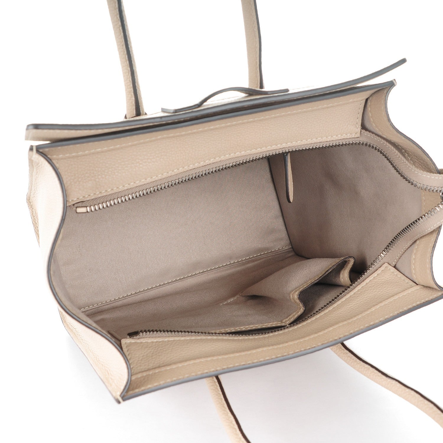 Celine Drummed Calfskin Micro Luggage Dune 5 of 8