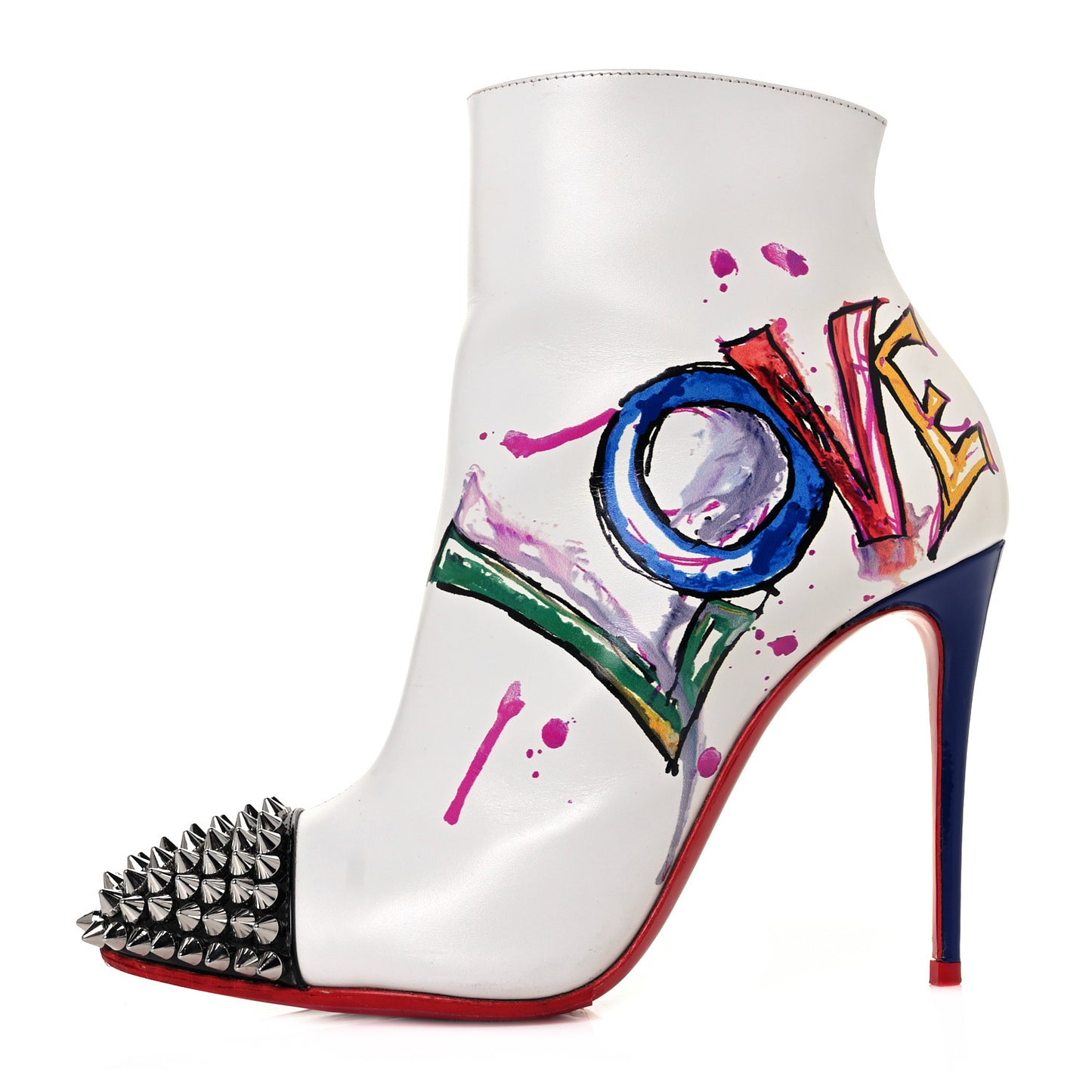 Calfskin Patent Love Is A Boot 100 Booties 36.5 White
