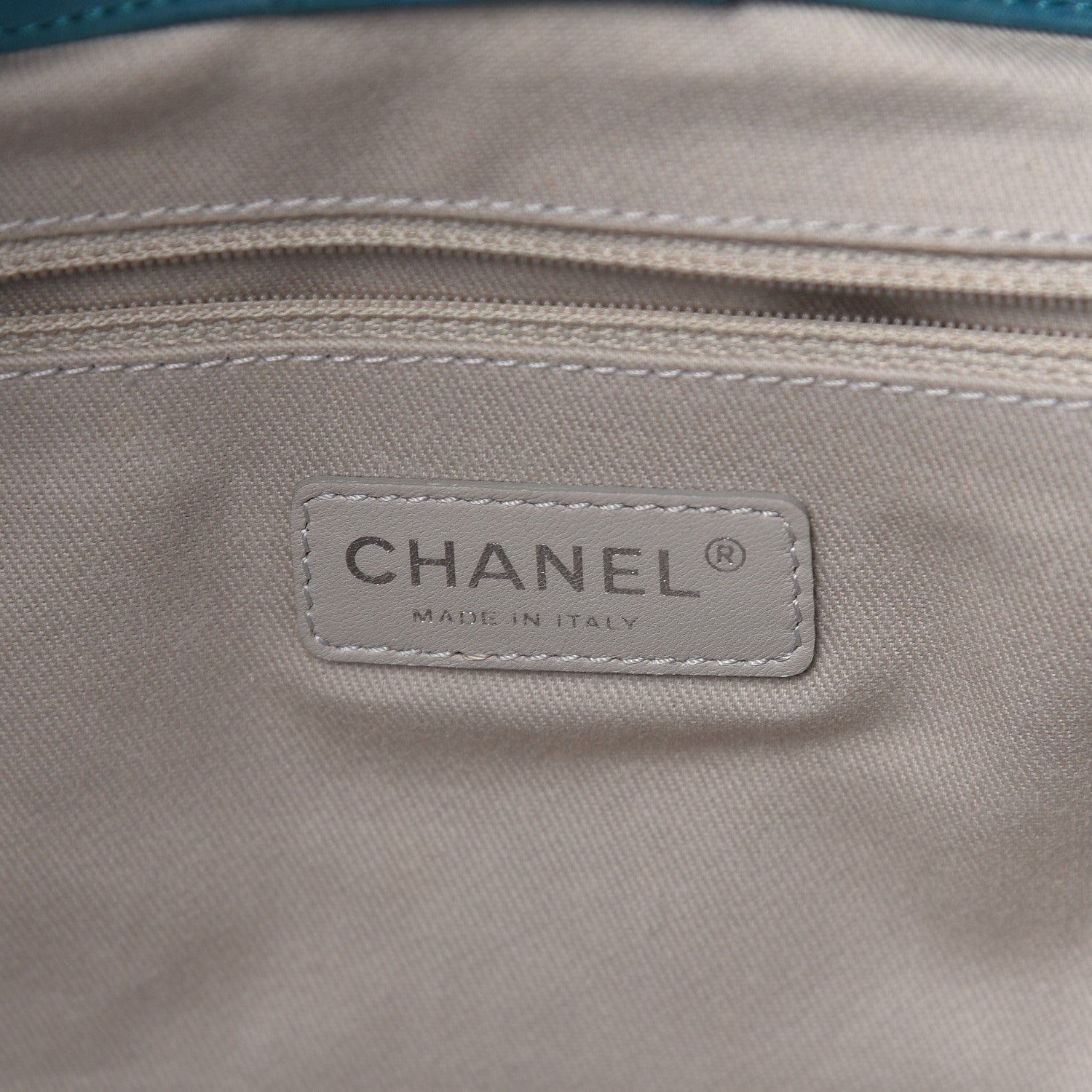 Chanel Iridescent Calfskin Quilted Small Sea Hit Tote Turquoise 9 of 11