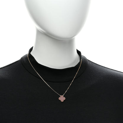 Van Cleef & Arpels 18K Yellow Gold Carnelian Vintage Alhambra Pendant Necklace 2 of 6