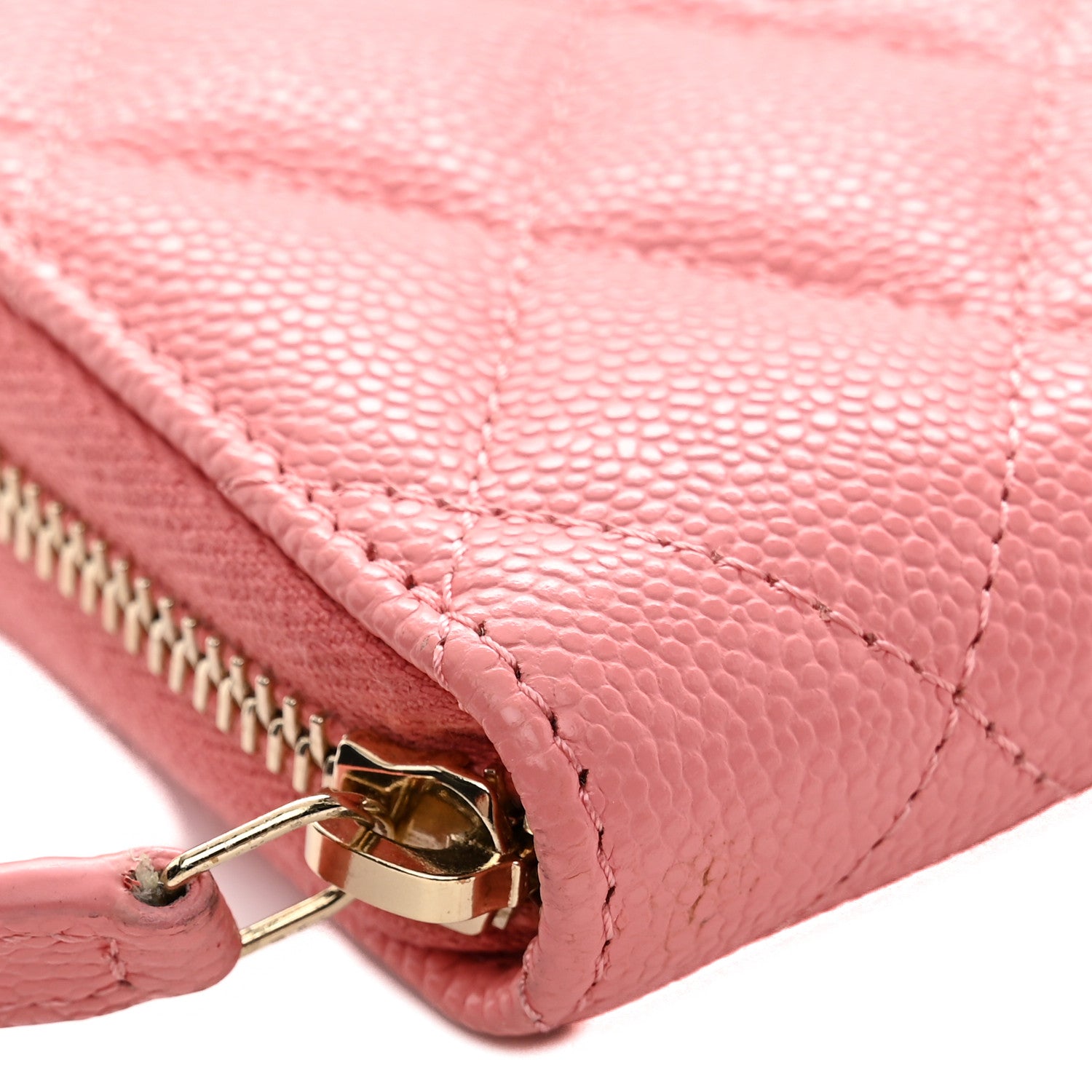 Chanel Caviar Quilted Zip Coin Purse Pink 8 of 9