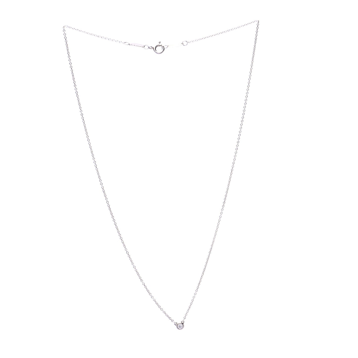 Sterling Silver Diamond .05ct Elsa Peretti Diamonds by the Yard Pendant Necklace