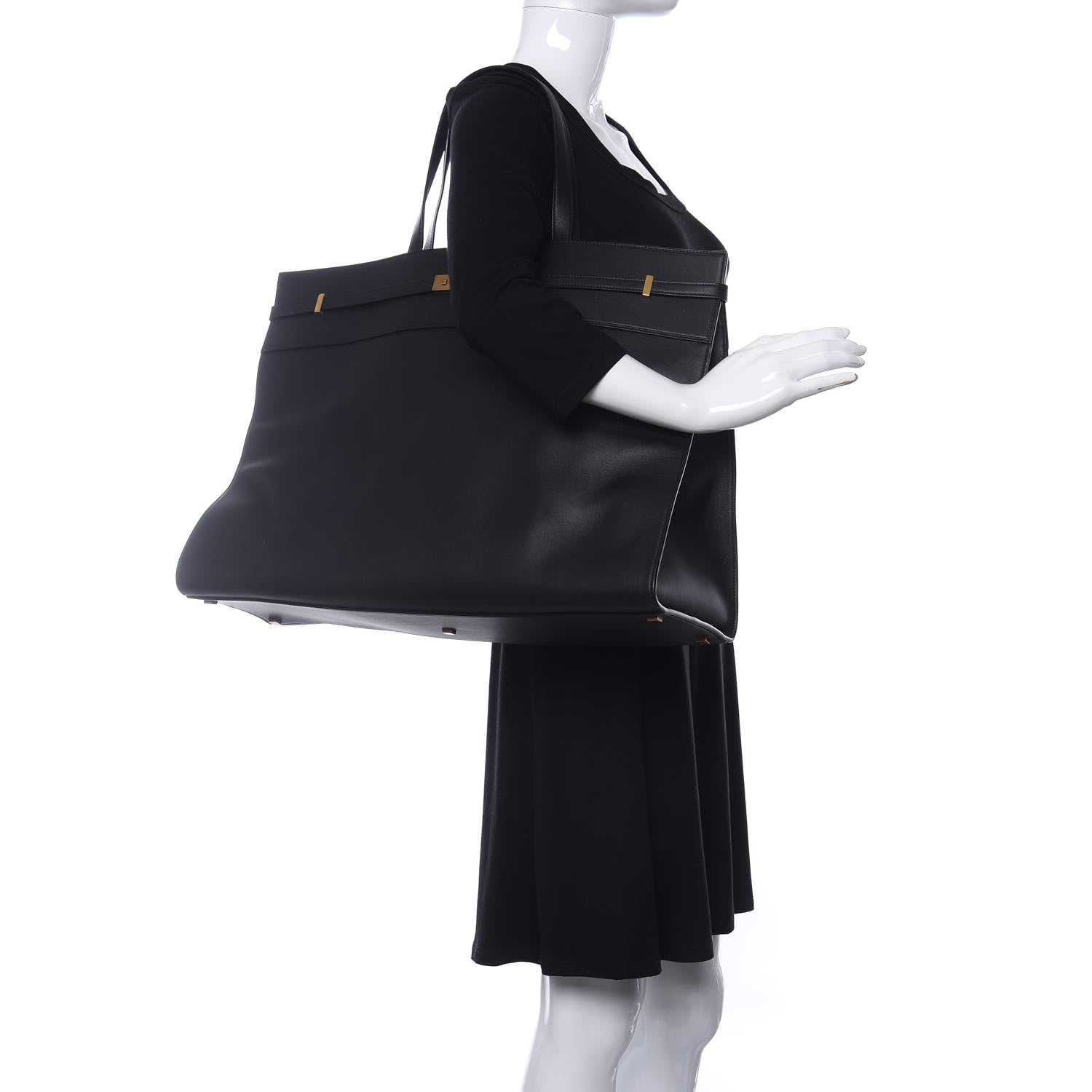 Saint Laurent Calfskin Large Manhattan Shopper Tote Black 2 of 10